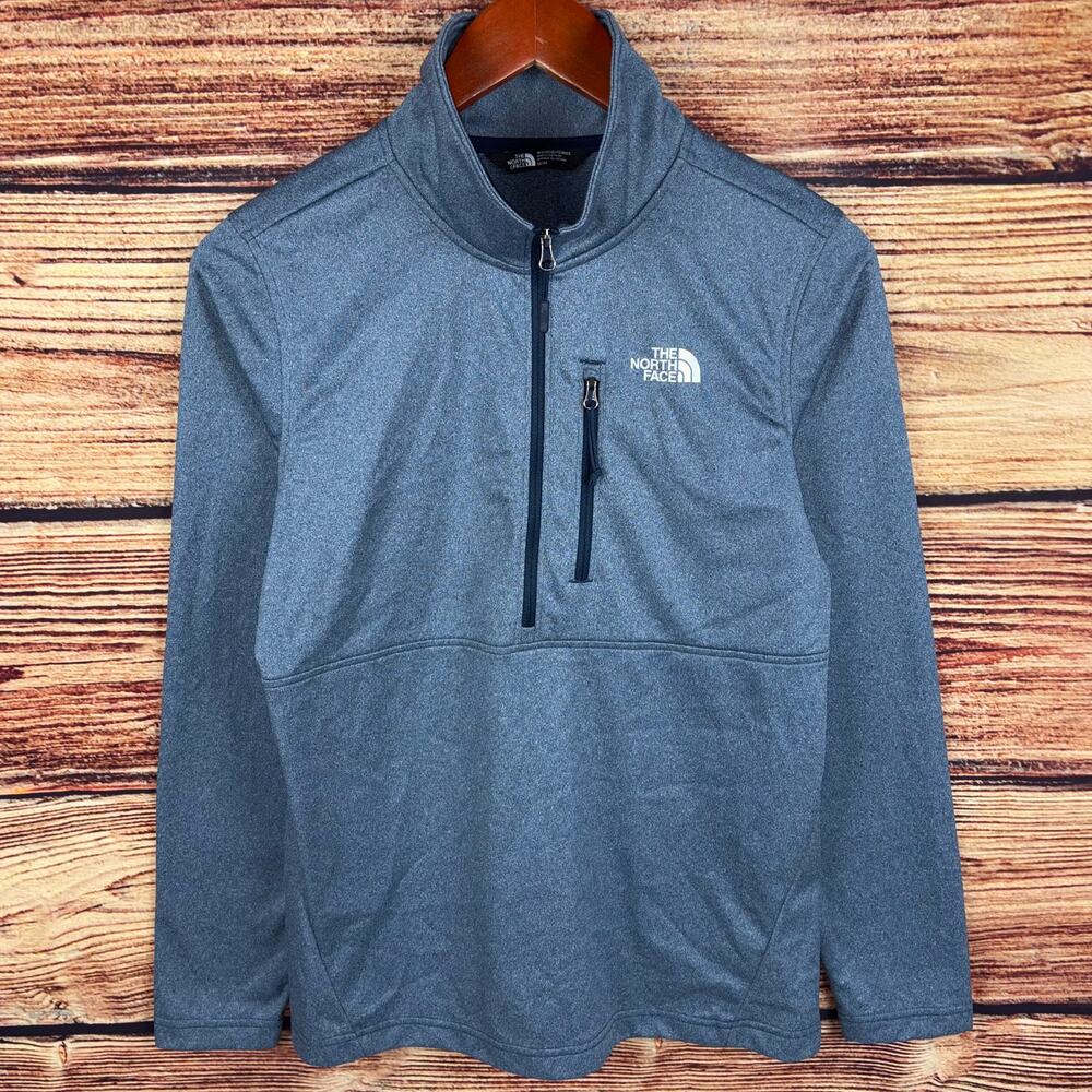 The North Face Dri-Fit Heathered Blue Half Zip Pullover